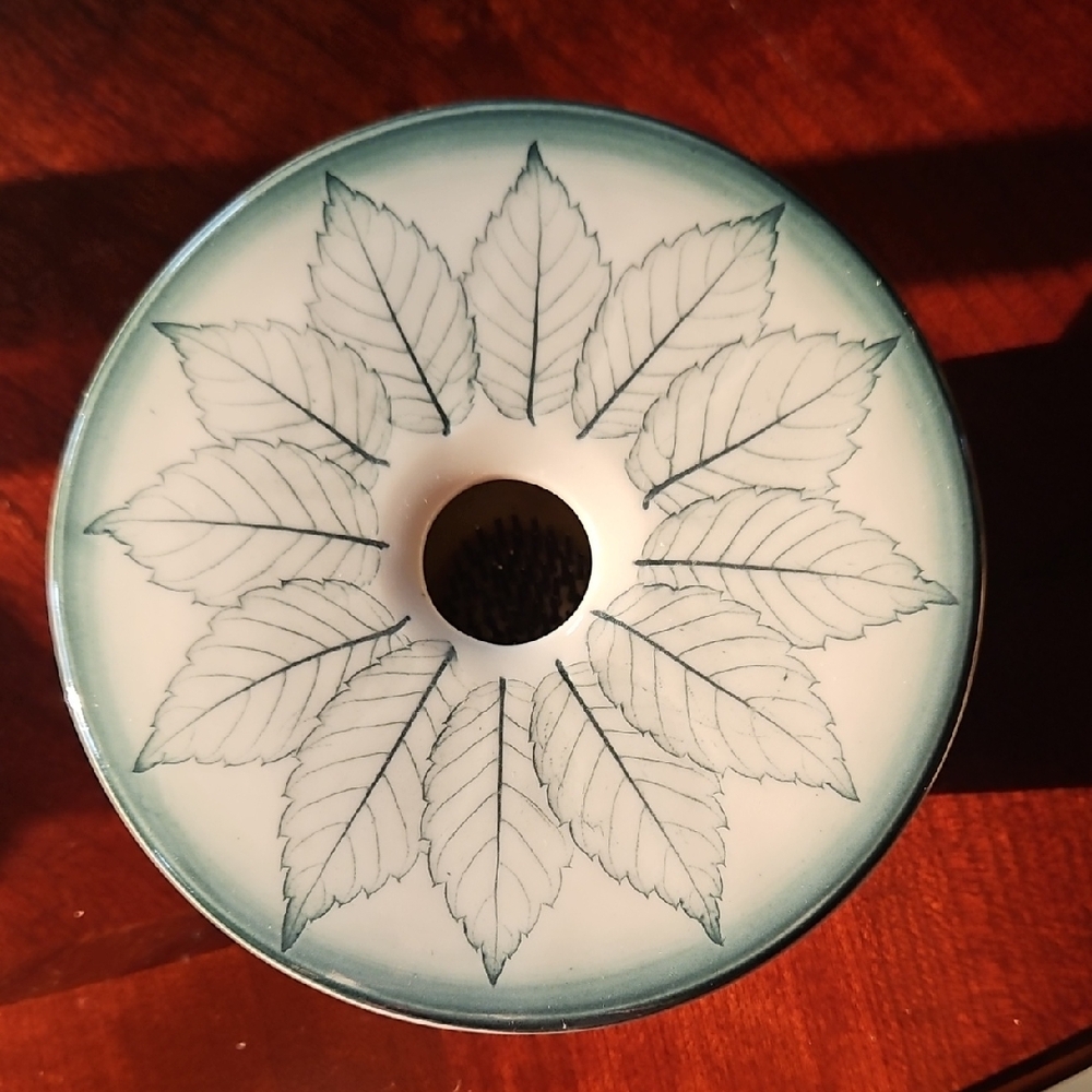 Handcrafted Hidden Cove Pottery Ceramic Tile Ikebana w/Kenzen Floral Frog Vase